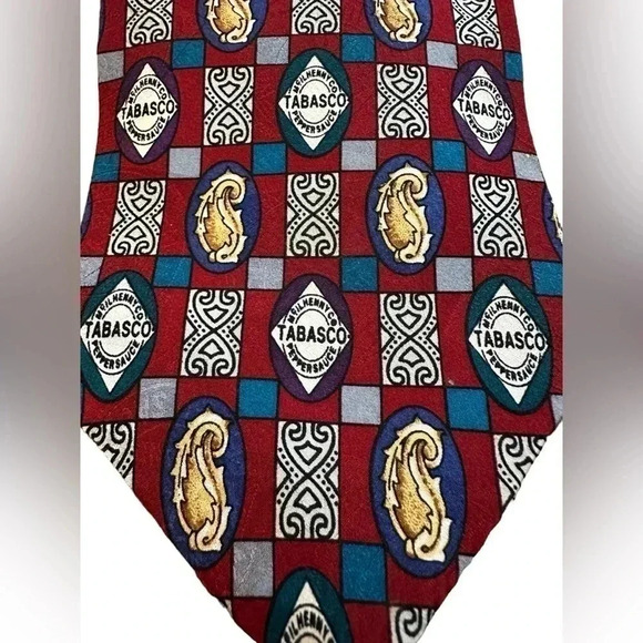 TABASCO Tie 100% Silk Necktie Made In USA Hot Pepper Sauce - Picture 2 of 6